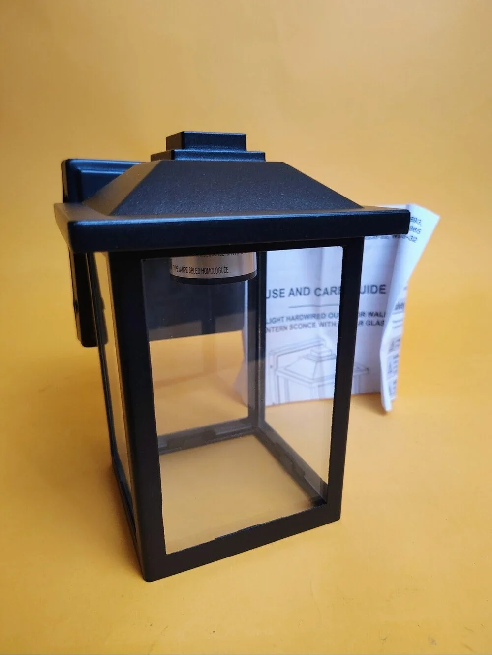 Black Outdoor Wall Lantern Sconce Light Fixture Clear Glass Mission Modern Patio